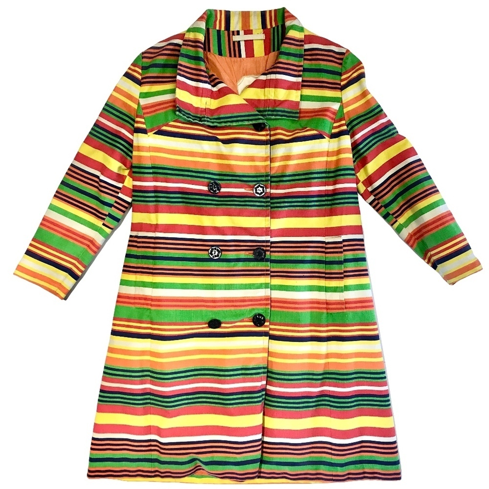 Bus Stop 60s Vintage Striped Coat